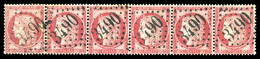 O N°57, 80c Rose, Bande De Six Horizontale (1ex Froissure). SUP   Qualité: O - 1871-1875 Cérès