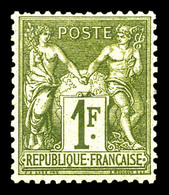 * N°72, 1F Bronze Type I, Quasi **, Bon Centrage, Fraîcheur Postale. SUP. R.R (certificat)   Qualité: * - 1876-1878 Sage (Type I)