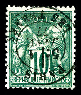 O N°76, 10c Vert Type II Obl Càd Central. TB   Qualité: O   Cote: 325 Euros - 1876-1878 Sage (Type I)