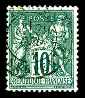 O N°76, 10c Vert Type II, TB (signé)   Qualité: O   Cote: 325 Euros - 1876-1878 Sage (Tipo I)