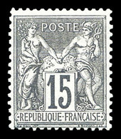 ** N°77, 15c Gris Type II, Très Frais. TTB (signé Calves/certificats)   Qualité: ** - 1876-1878 Sage (Tipo I)