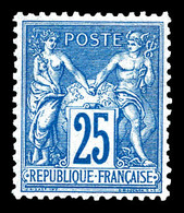 ** N°79, 25c Bleu, Fraîcheur Postale, Très Bon Centrage. SUP (certificats)   Qualité: ** - 1876-1878 Sage (Type I)