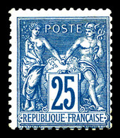 * N°79, 25c Bleu Type II. TB (certificat)   Qualité: *   Cote: 750 Euros - 1876-1878 Sage (Type I)