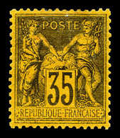 * N°93, 35c Violet-noir, Très Bon Centrage. TTB (certificat)   Qualité: * - 1876-1878 Sage (Type I)