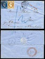 O Empire, 20c Bleu +10c Bistre (N°13B Et 14) Sur Lettre De Paris Le 3 Juin 1861 Pour Idar, Grand Duché D'Oldenbourg. TTB - 1849-1876: Klassik