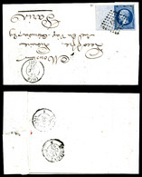 O N°14A, 20c Bleu Type I, Grand Bord De Feuille Latéral Sur Lettre De Lille Pour Paris. SUP   Qualité: O - 1849-1876: Klassik