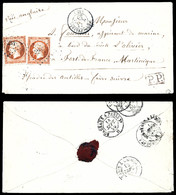 O N°16, 40c Empire X2 Ex Sur Lettre De Négrepelisse Le 13 Sept 59 Pour Fort De France (Martinique). TTB (certificat)   Q - 1849-1876: Klassik