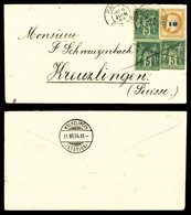 O N°34, 10c Sur 10c Lauré +5c Sage X3 Obl Sur Lettre De Paris Le 9 Juin 1894 Pour La Suisse. SUP. R.R (certificat)   Qua - 1849-1876: Periodo Classico