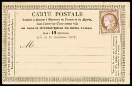 (*) N°58, 10c Brun Sur Rose Neuf Sur Carte Postale, TB   Qualité: (*) - 1849-1876: Période Classique