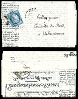 O LE FRANKLIN', 20c Siège Sur Correspondance HAVAS Edition Francaise Du 4 Décembre à Destination De Valenciennes (cachet - Krieg 1870