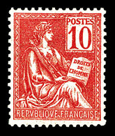 ** N°116, 10c Mouchon Type II, Très Bon Centrage. TTB   Qualité: **   Cote: 450 Euros - 1900-02 Mouchon