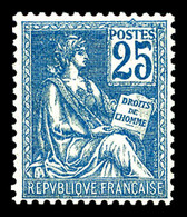 ** N°118, 25c Bleu Type II. TB (certificat)   Qualité: **   Cote: 550 Euros - 1900-02 Mouchon