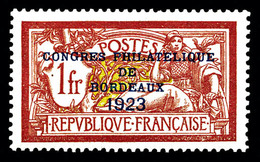 ** N°182, Congrès De Bordeaux De 1923, Très Bon Centrage. SUP (certificat)   Qualité: **   Cote: 1387 Euros - 1900-02 Mouchon
