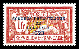 ** N°182, Congrès De Bordeaux De 1923 Infime Froissure De Gomme, Très Bon Centrage. SUP (signé Calves/certificat)   Qual - 1900-02 Mouchon