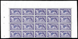 ** N°206, Merson, 3F Violet Et Bleu En Panneau De Vingt Exemplaires Haut De Feuille, Très Bon Centrage, SUP (certificat) - 1900-02 Mouchon