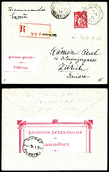 O N°216, Expo De Paris 1925 Sur Lettre Recommandée De Paris Pour Zurich. TB   Qualité: O - 1900-02 Mouchon