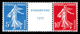 * N°242A, Exposition De Strasbourg 1927, Paire Avec Intervalle, TB (certificat)   Qualité: *   Cote: 800 Euros - 1900-02 Mouchon