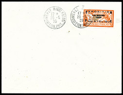 O N°257A, (cote Maury), Exposition Du Havre 1929 Sur Lettre Avec Cachet De L'expo, Très Bon Centrage, SUP (certificat)   - 1900-02 Mouchon