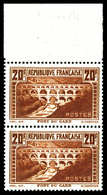 ** N°262f, Pont Du Gard, 20F Chaudron: Type IIA Et IIB Se Tenant Verticalement Bord De Feuille Supérieur, Jolie Pièce, S - 1900-02 Mouchon