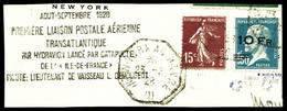 O N°4, Pasteur 10F Sur1F50 Bleu Surchargé à Bord Du Paquebot 'Ile De France' Très Bon Centrage (+N°189) Sur Son Support  - 1927-1959 Nuovi