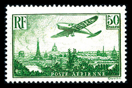 ** N°14, Avion Survolant Paris, 50F Vert-jaune, SUP (certificat)   Qualité: **   Cote: 2000 Euros - 1927-1959 Neufs