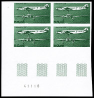 ** N°57/60, Série Avions De 1985 Non Dentelée En Blocs De Quatre Coin De Feuilles, SUP (certificat)   Qualité: **   Cote - 1927-1959 Nuovi