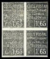 (*) N°51, 1f65 Apport à La Gare, épreuve Au Noir De Fumée Non Dentelé En Bloc De 4. SUP. R. (certificat)   Qualité: (*)  - Neufs