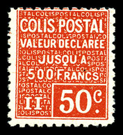 ** N°56, 50c Rouge Bas De Feuille, Bon Centrage. SUPERBE. R.R. (certificat)   Qualité: **   Cote: 1750 Euros - Nuovi