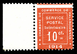 ** N°1, Valenciennes, 10c Rouge Bord De Feuille Latéral, SUP (signé Brun/certificat)   Qualité: **   Cote: 1100 Euros - Guerre (timbres De)