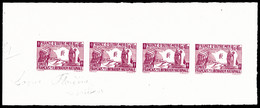 ** Pour L'aide Aux Combattants 9f +41f: épreuve En Lilas De 4 Ex Sur Feuillet Gommé, R.R.R. (certificat)   Qualité: ** - Guerre (timbres De)