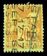 * N°18, 20c Brique Sur Vert Surchargé 5 Lignes Du 17 Septembre 1893, Pelurage (normal), Belle Présentation, TB. R.R (sig - 1893-1947