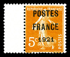 ** N°33, 5c Orange Surchargé 'POSTE FRANCE 1921'. Bdf. SUP (certificat)   Qualité: **   Cote: 425 Euros - 1893-1947