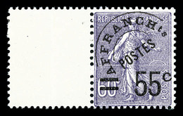 ** N°47, Semeuse, 55c Sur 60c Violet, Bord De Feuille Latéral, TB (certificat)   Qualité: **   Cote: 350 Euros - 1893-1947