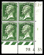 ** N°66, 30c Pasteur, Bloc De Quatre Cdf Daté Du 28/4/32. TB   Qualité: **   Cote: 360 Euros - 1893-1947