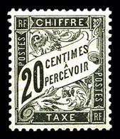 * N°17, 20c Noir, Très Bon Centrage, TTB (certificat)   Qualité: * - 1859-1959 Gebraucht