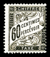 ** N°21, 60c Noir, Fraîcheur Postale, SUP (certificat)   Qualité: ** - 1859-1959 Oblitérés