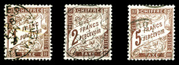 O N°25/27, Série Duval De 1884, 1F, 2F Et 5F Marron, Les Trois Valeurs TB (signés/certificat)   Qualité: O   Cote: 800 E - 1859-1959 Usati