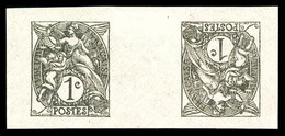 (*) N°107, 1c Blanc, épreuve TETE-BECHE Avec Pont. TTB (certificat)   Qualité: (*) - Unused Stamps