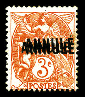 ** N°109, 3c Blanc, Triple Surcharge 'ANNULE'. SUP (signé Brun/certificat)   Qualité: **   Cote: 425 Euros - Unused Stamps