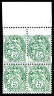 * N°111, 5c Blanc, 2ex Piquage Décalé (timbre Plus Grand) Tenant à Normaux Bdf. TTB   Qualité: * - Nuovi