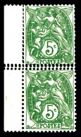 * N°111, 5c Blanc, 1 Ex Piquage Triple Tenant à Normal. TB   Qualité: * - Unused Stamps