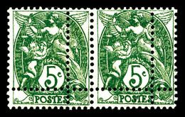 * N°111e, 5c Blanc, Piquage Double En Paire. TB   Qualité: *   Cote: 220 Euros - Unused Stamps