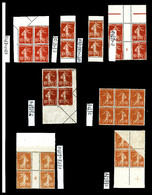 ** N°138, 10c Semeuse, 8 Variétés Dont Piquages Obliques, Recto-verso... TTB   Qualité: ** - Ungebraucht