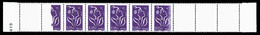 ** N°3968, Lamouche, 0,85 Violet-rouge: IMPRESSION A SEC TENANT A NORMAUX En Bande De 10 Exemplaires Horizontale, R.R.R. - Neufs