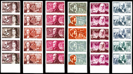 ** N°1012/17, Série Personnages De 1955 En Bandes De 5 Ex Bdf. TB   Qualité: **   Cote: 900 Euros - Altri & Non Classificati