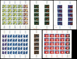 ** N°1319/22, Série Complète Braque, Matisse, Cezanne Et De La Fresnay: Essais Multicolore En 4 Feuilles Complètes De 25 - Autres & Non Classés