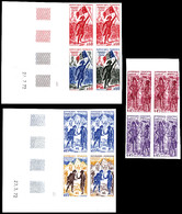 ** N°1729/31, Série Histoire De France En Bloc De Quatre Dont Multicolores. TB   Qualité: **   Cote: 560 Euros - Autres & Non Classés