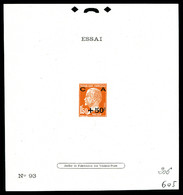 (*) épreuve D'atelier, Type Non émis: Mention 'Essai N°93' 1f50 Orange +50c Noir Pasteur CA, R.R.R Et SUP (certificat)   - Künstlerentwürfe