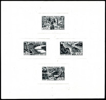 (*) Poste Aérienne, N°24/27, épreuve Collective En Noir Petit Format, 5 Exemplaires Connus. R.R.R (certificat)   Qualité - Künstlerentwürfe