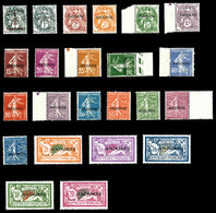 ** N°1/23, Série Timbres De France Surchargés, Les 23 Valeurs, TB (certificat)   Qualité: **   Cote: 2700 Euros - Unused Stamps